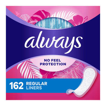 Always Daily Thin Unscented Panty Liners Regular, 162 Ct