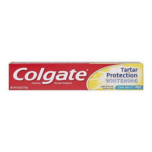 Colgate Anticavity Tartar Protection Whitening Fluoride Toothpaste, Crisp Mint, 6.4 Oz