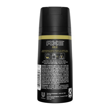 Axe Gold Body Spray for Men, 4 OZ