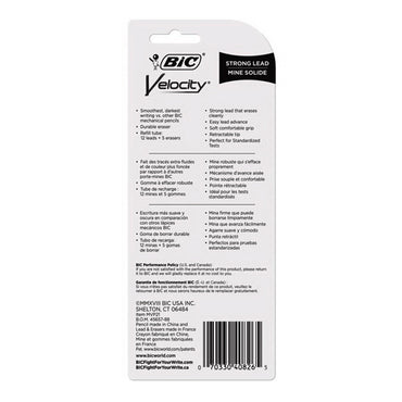 Bic Velocity Mechanical Pencil, Thick Point, 2 Ea