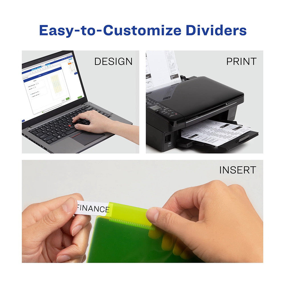 Avery Insertable Plastic Pocket Divider, Assorted, Big Tab, 5 Tab
