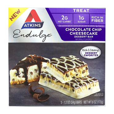 Atkins Endulge Treat Dessert Bar Chocolate Caramel, Fudge, 5 Ct