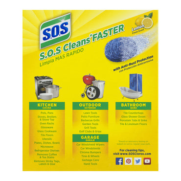 S.O.S Steel Wool Soap Pads, Lemon Fresh, 10 ct