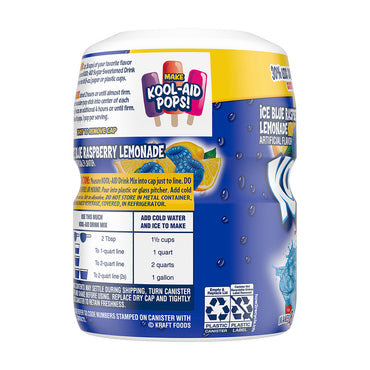 Kool-Aid Sugar-Sweetened Blue Raspberry Lemonade Artificially Flavored Powdered Soft Drink Mix, 20 Oz