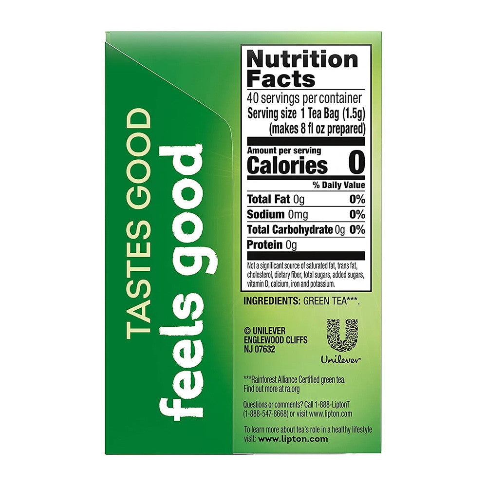 Lipton Green Tea Bags, Decaffeinated, (40 ct/pack)