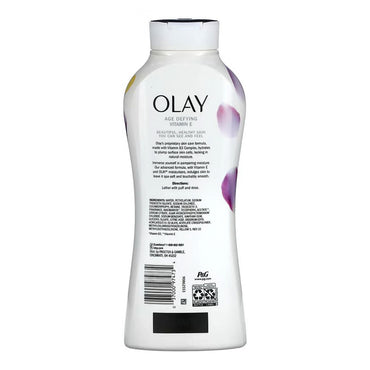 Olay Age Defying Vitamin E Body Wash, Unscented, 22 Oz