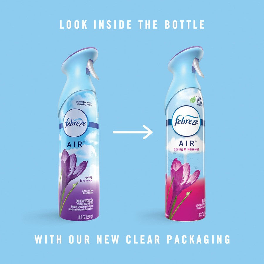 Febreze Air Freshner with Pump, Spring and Renewal, 8.8 Oz, 6 Pack