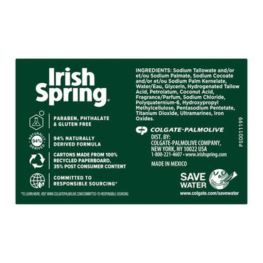 Irish Spring Moisture Blast Deodorant Soap - 3.75 Oz, 8 Ea