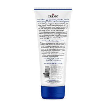 Cremo Concentrated Shave Cream Cooling, Refreshing Mint, 6 Oz