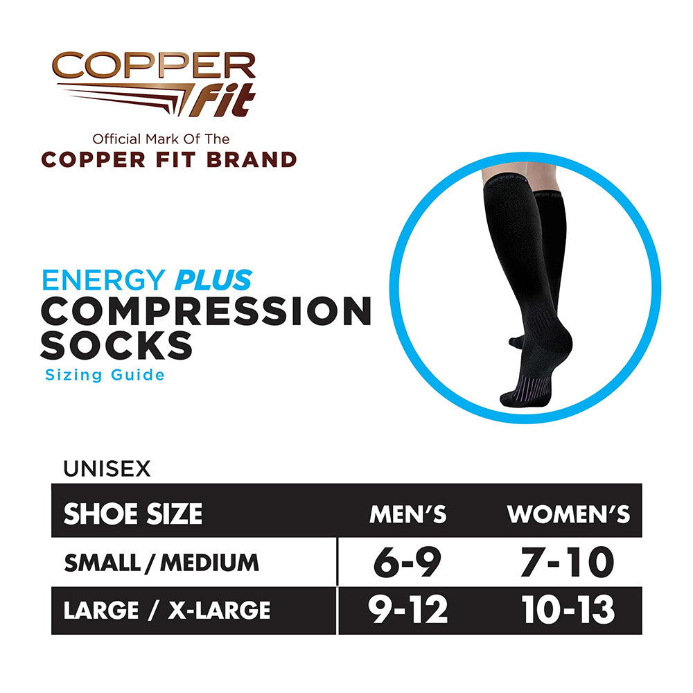 Copper Fit Compression Hydrating Socks Small/Medium - 1 Pair
