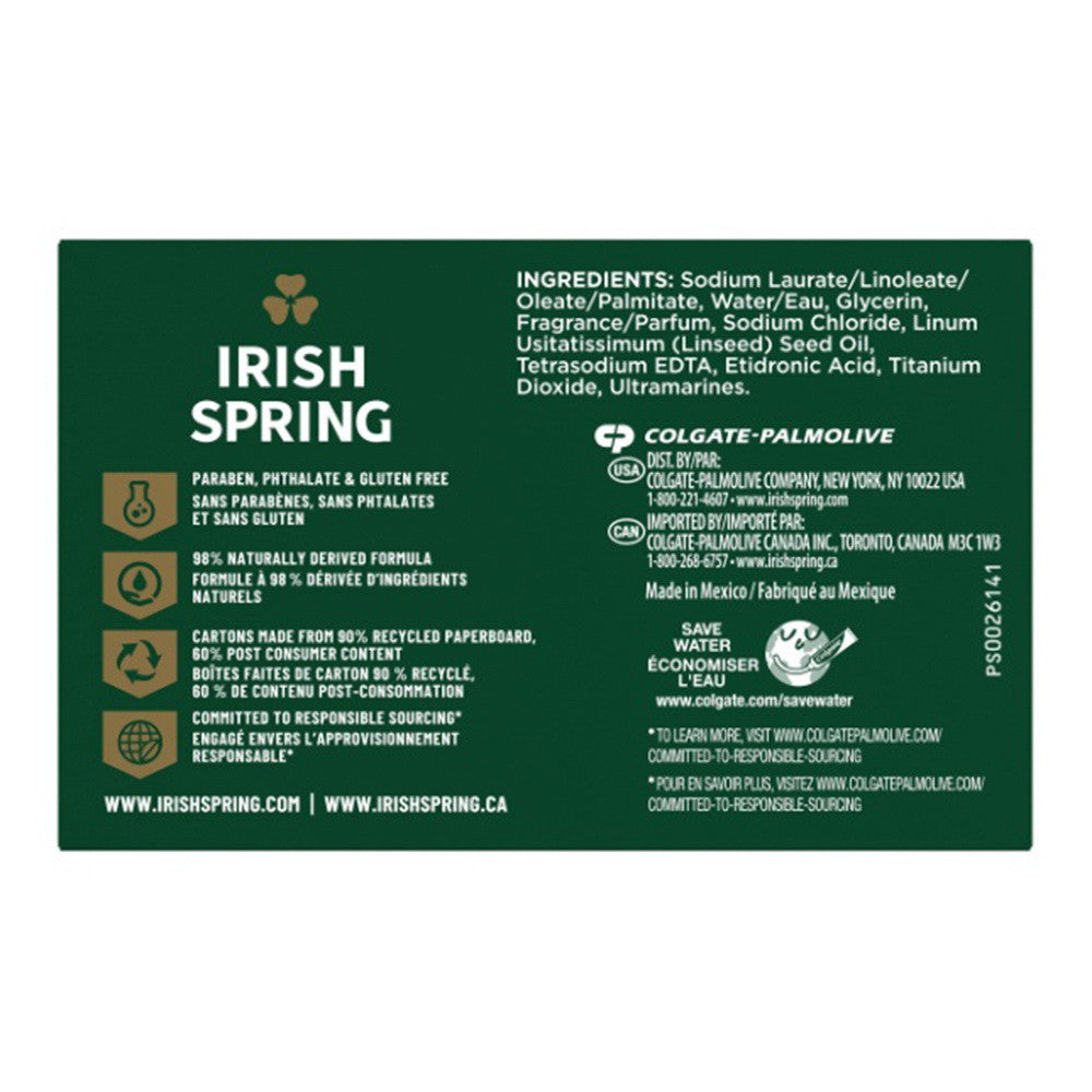 Irish Spring Deodorant Bath Bar Icy Blast, 3.75 Oz, 3 Ea