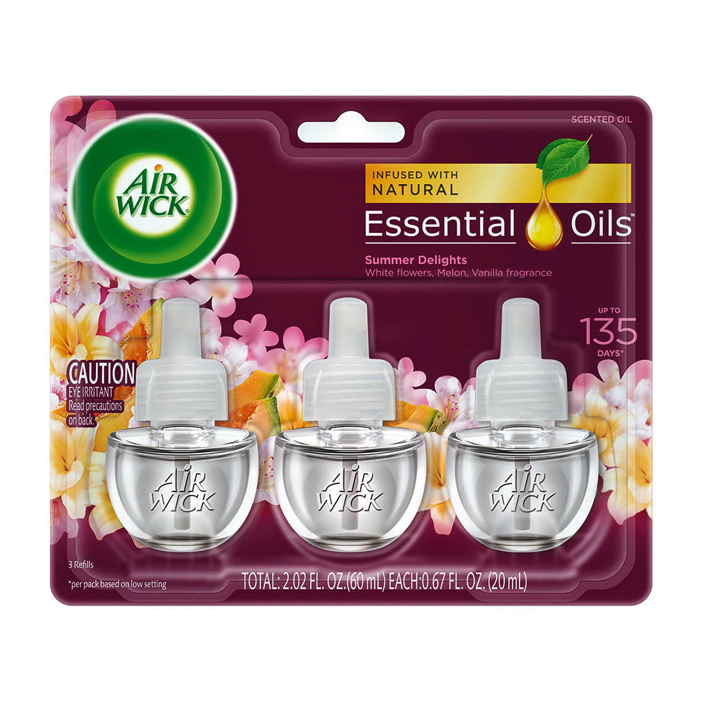 Air Wick Life Scents Scented Oil Refill, Summer Delights, 0.67 Oz, 3 Ea
