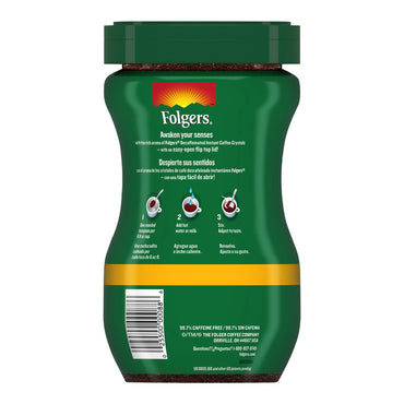 Folgers Classic Decaf Decaffeinated Instant Coffee Crystals, 8 Oz