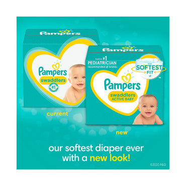 Pampers Swaddlers Diapers Active Baby Softest Fit and Absorbent, Size 4, 22 Ea