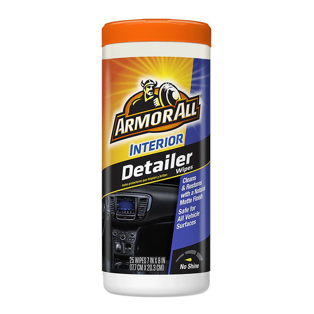 Armor All Natural Finish Interior Detailer Car Wipes, 25 Ea