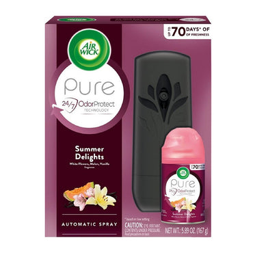 Air Wick Pure Freshmatic Automatic Spray Kit, Air Freshener Summer Delights, Assorted, 5.89 Oz