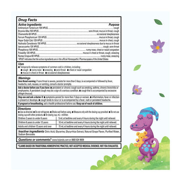 Hylands Naturals Kids Nighttime Cough and Mucus Grape Liquid, 4 Oz