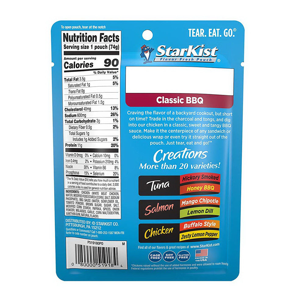 StarKist Chicken Creations Classic BBQ Chicken, 2.6 Oz