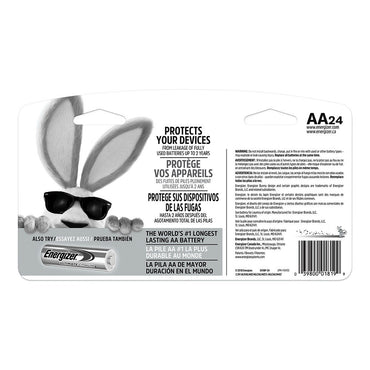 Energizer Max Alkaline 50% Long Lasting AA Battery, 24 Ea