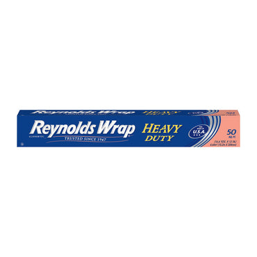 Reynolds Wrap Heavy Duty Aluminum Foil, Thick and Durable, 50 Sq Ft, 1 Ea