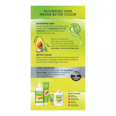 Garnier Nutrisse Ultra Coverage 100% Gray Coverage Permanent Hair Color, 1 Ea