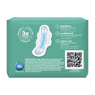 Always Ultra Thin Daytime Pads, with Wings Size 2 Long Super Unscented, 20 Ct