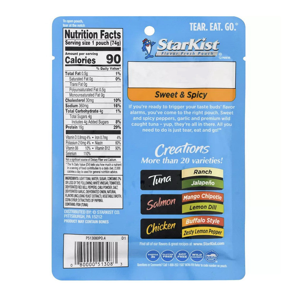 Starkist Tuna Creations, Sweet & Spicy, Single Serve 2.6 Oz