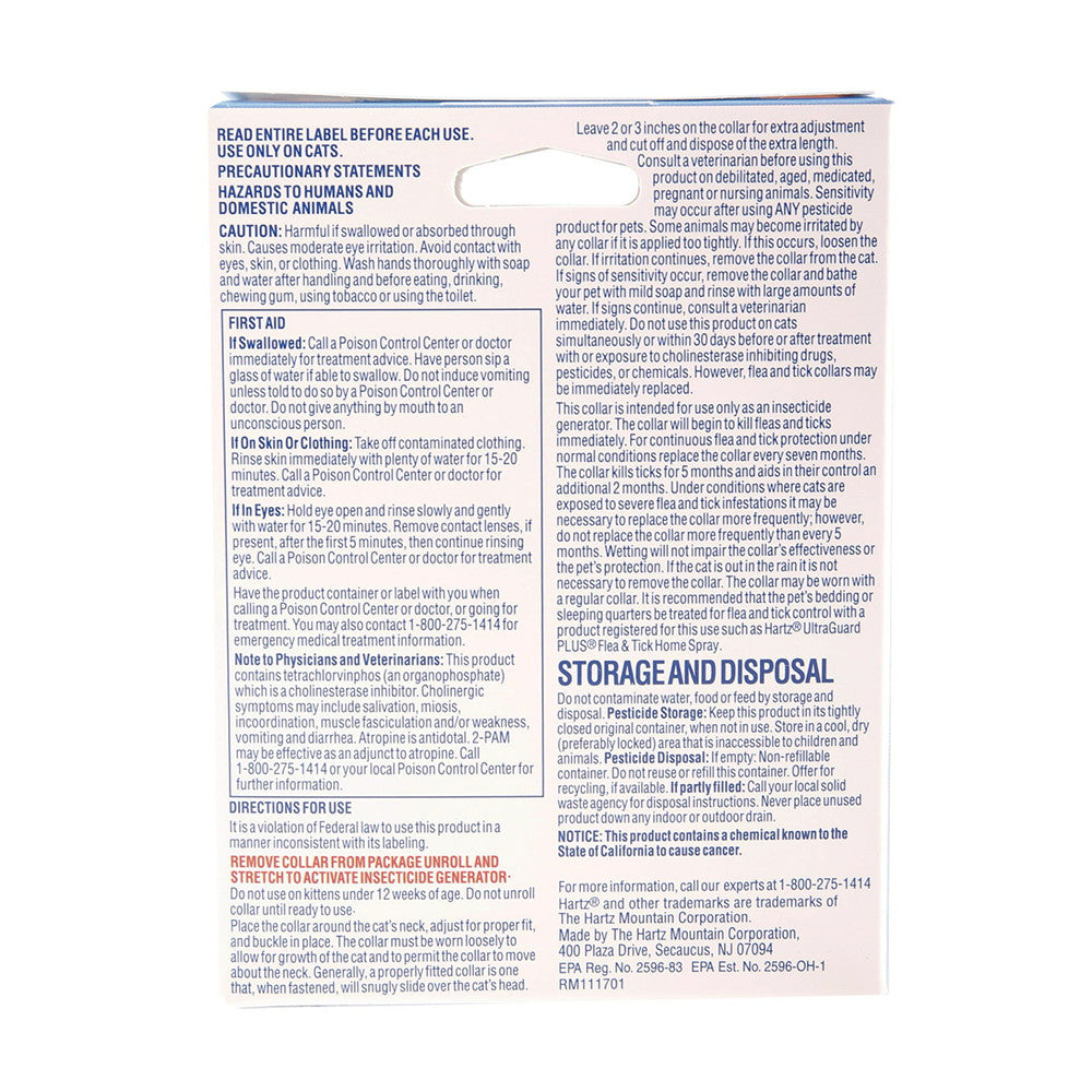 Hartz Ultra Guard Flea And Tick Collar For Cats And Kittens, 7 Months Protection, O.4 Oz