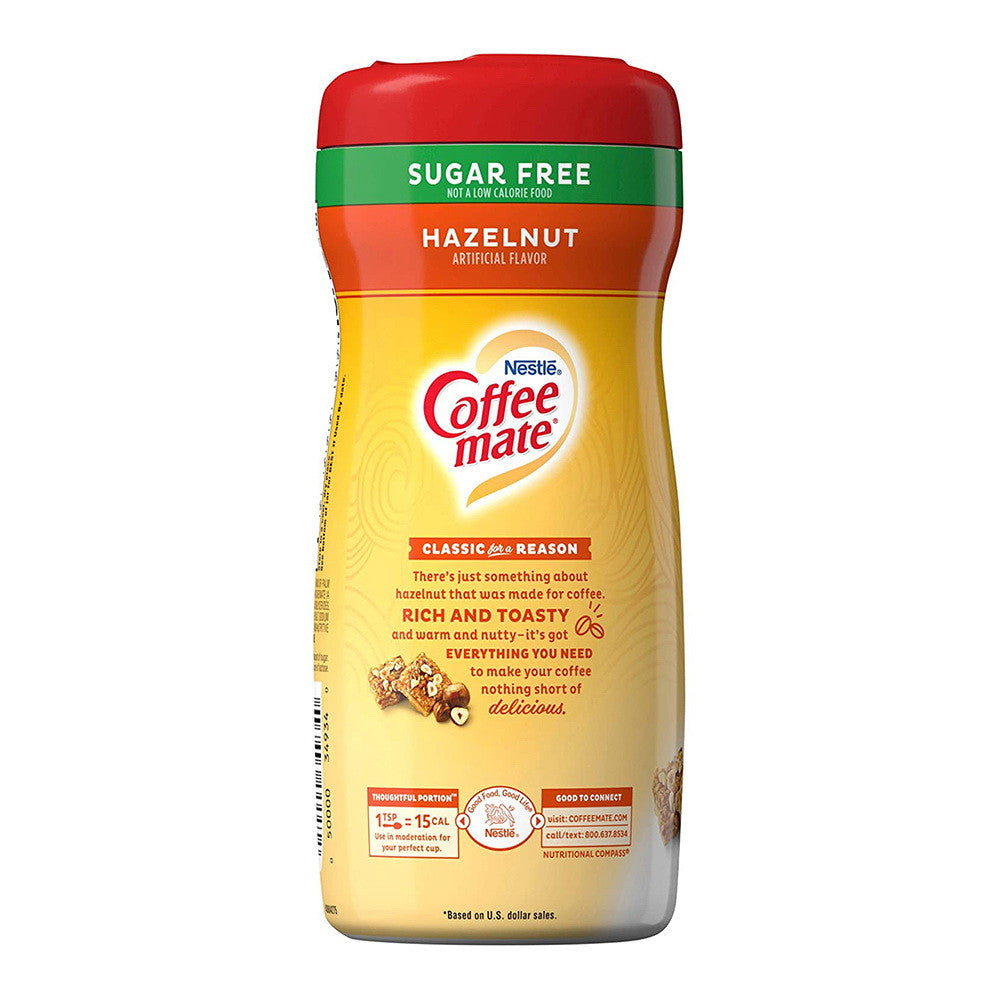 Nestle Coffee Mate Sugar Free Hazelnut Coffee Creamer, 10.2 Oz