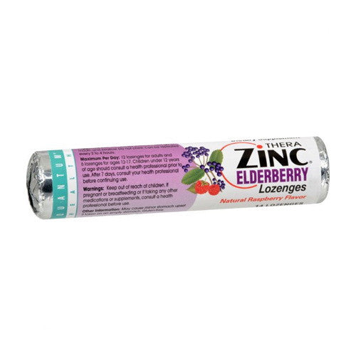 Quantum Health Thera Zinc Elderberry and Raspberry Lozengeas Roll, 14 Ea