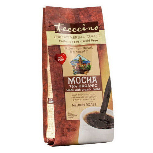 Teeccino Herbal Coffee Alternative 75% Organic Mocha, Medium Roast, 11 Oz