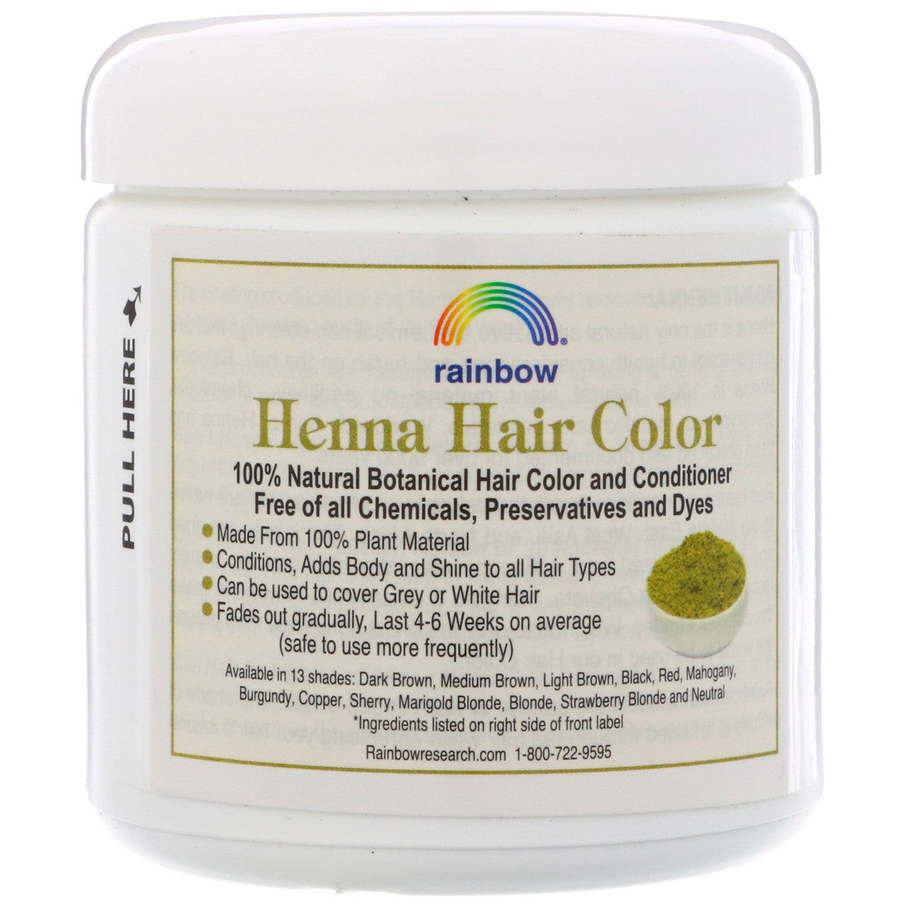 Rainbow Research Henna Persian Hair Color And Conditioner, Dark Brown, 4 Oz