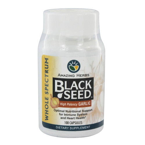 Amazing Herbs Black Seed and Garlic Capsules, 100 Ea