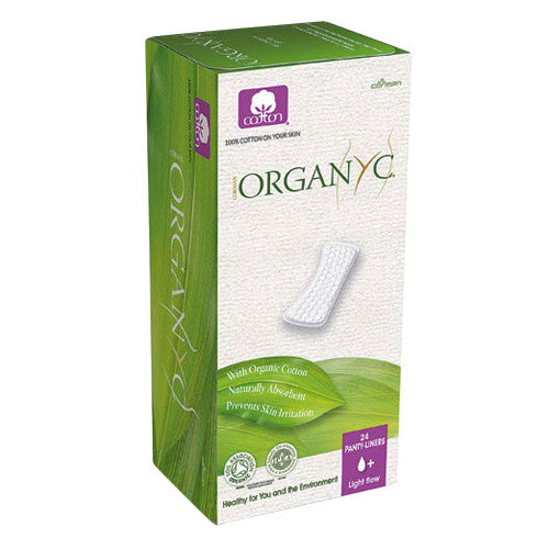 Organyc Panty Liners With Organic Cotton Light Plus Flat panty liners, 24 Ea