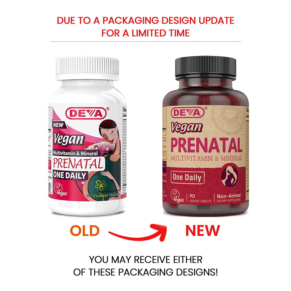 Deva Nutrition Prenatal Multivitamin And Mineral One Daily Tablets, Vegan, 90 Ea