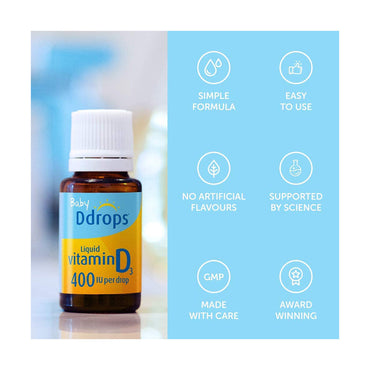 Ddrops Liquid Vitamin D3 400 Iu Drops For Infants - 0.08 Oz, 90 Drops