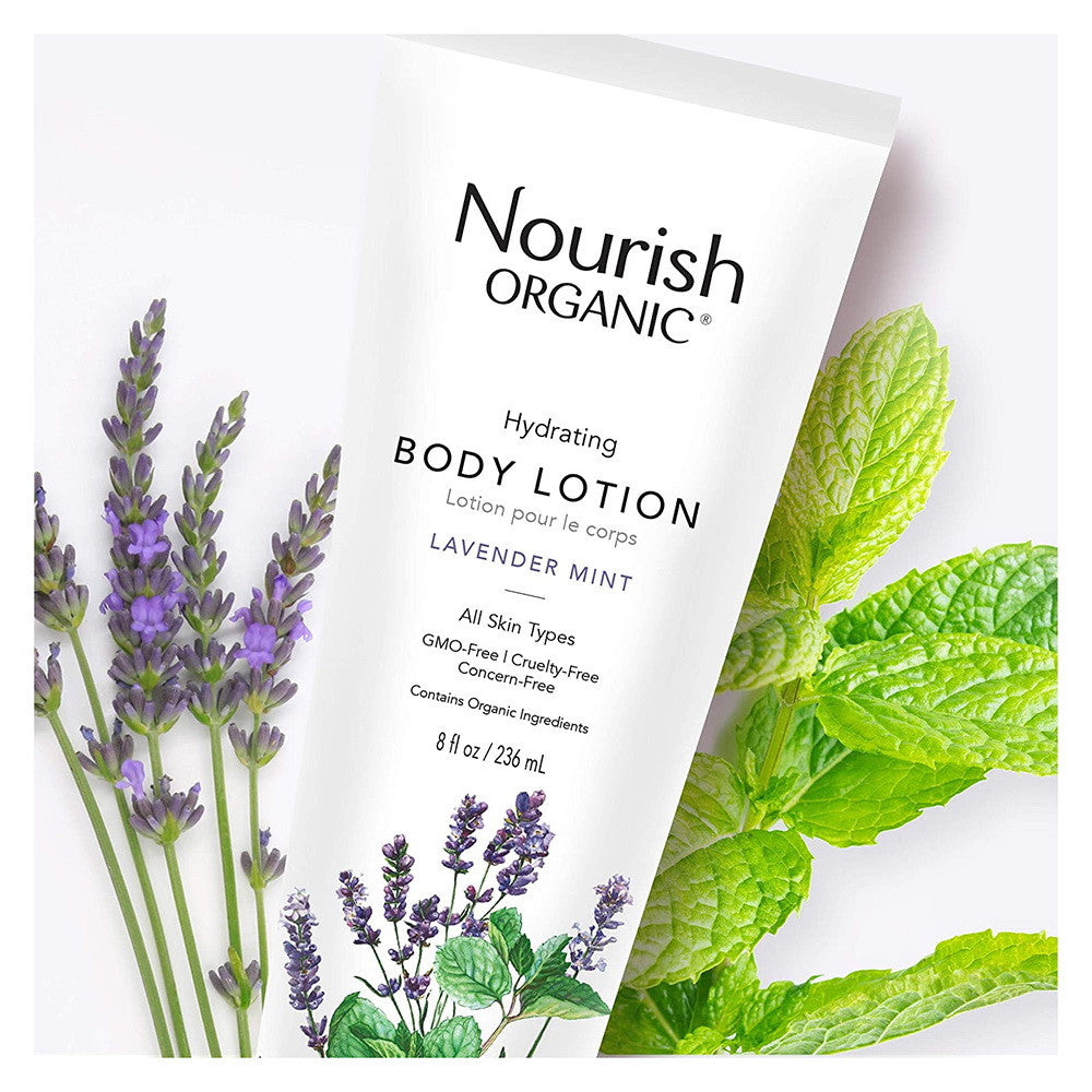 Nourish Organic Hydrating And Smoothing Body Lotion Lavender Mint, 8 Oz