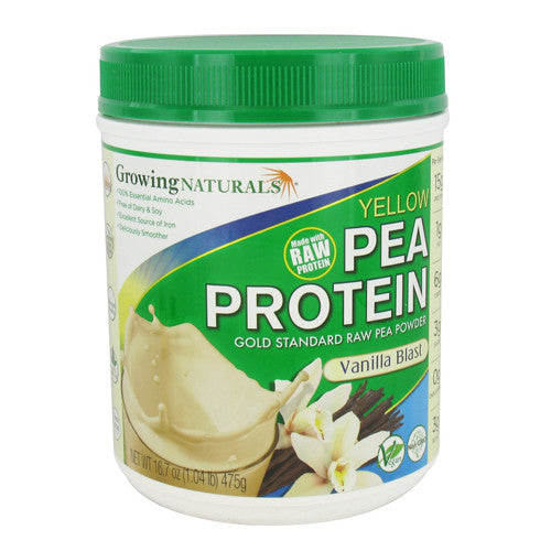 Growing Naturals Raw Yellow Pea Protein, Vanilla Blast - 16.7 Oz