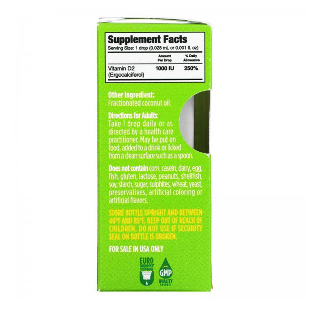 Ddrops Liquid Vitamin D2 1000 Iu Drops - 0.17 Oz, 180 Drops