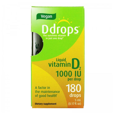 Ddrops Liquid Vitamin D2 1000 Iu Drops - 0.17 Oz, 180 Drops