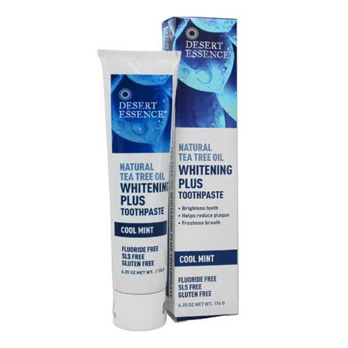 Desert Essence Natural Tea Tree Oil Whitening Plus Toothpaste, Cool Mint, 6.25 Oz
