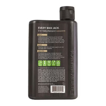 Every Man Jack Daily 2 in 1 Shampoo & Conditioner, 13.5 Oz