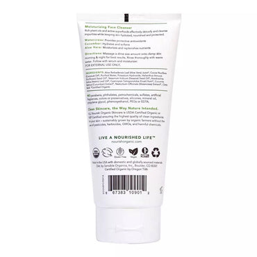 Nourish Organic Moisturizing Face Cleanser with Watercress and Cucumber, 6 Oz