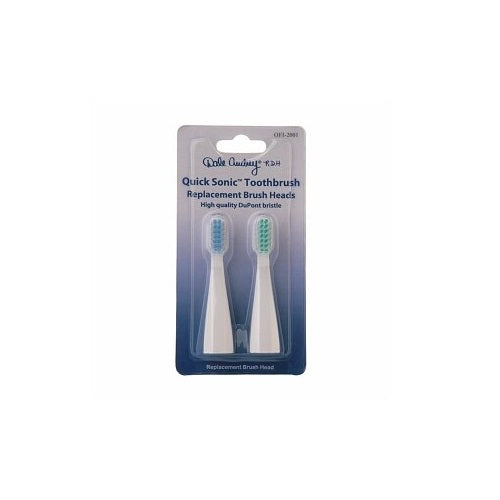 Dale Audrey RDH Quick Sonic Toothbrush Replacement Heads with High Quality Dupont Compact Soft Bristled Toothbrush 2Ea
