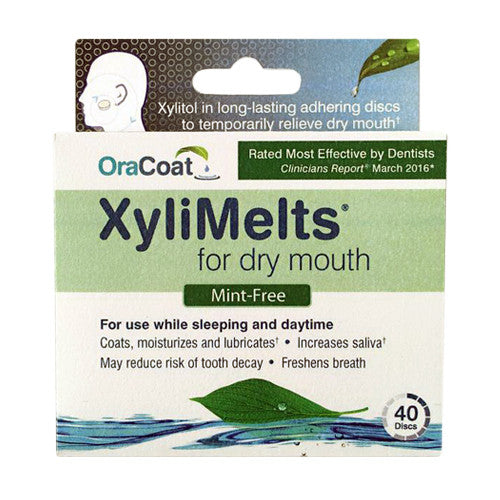 Oracoat Xylimelts All Natural For Dry Mouth, Mint free, 40 Ea