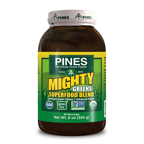 Pines Organic Mighty Greens Super Food Blend Hemp Protein Powder - 8 Oz