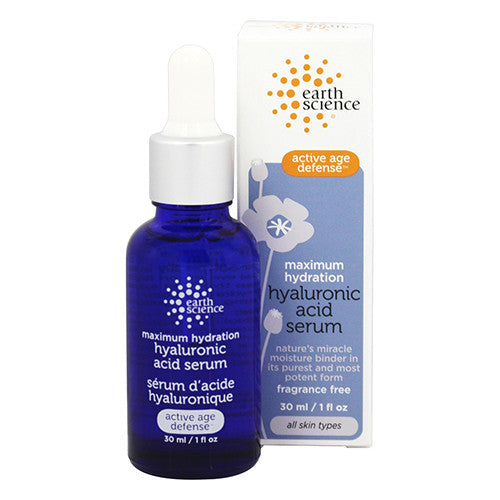 Earth Science Maximum Hydration Hyaluronic Acid Serum, For All Skin Types, 1 oz