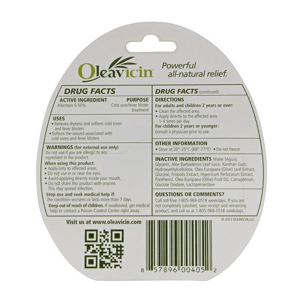 Oleavicin Cold Sore Treatment Soothing Gel For Skin Irritations, 1.3 Oz