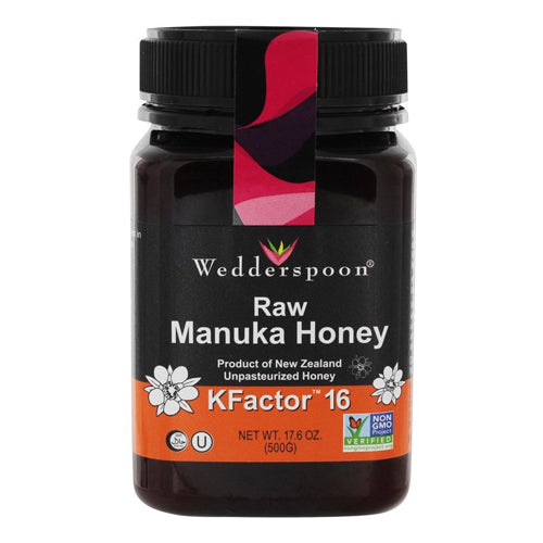 Wedderspoon Raw Manuka Unpasteurized Honey 500 gm With K Factor 16 +, 17.6 Oz