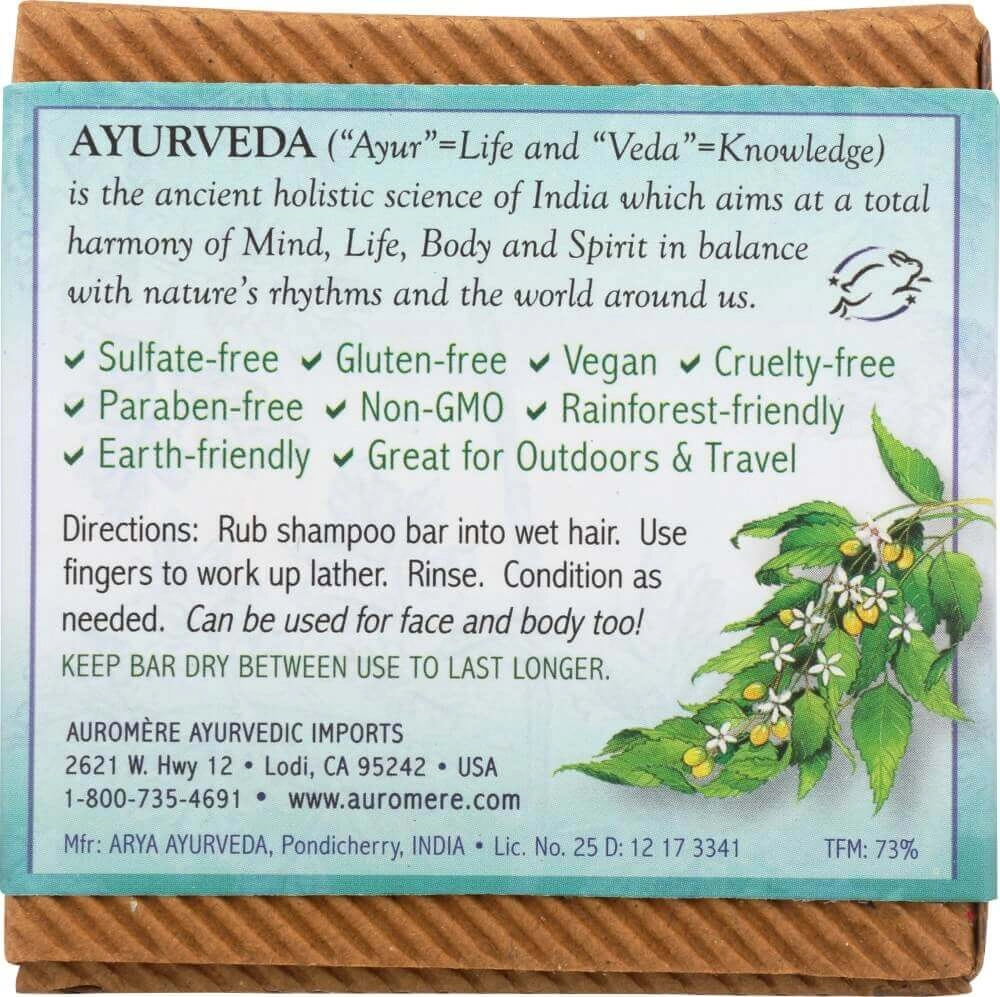 Auromere Organic Neem Tulsi Spice Shampoo Bar, 4.23 Oz